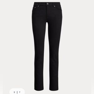 Lauren Ralph Lauren Women's Black Modern Straight Leg Mid Rise Jeans